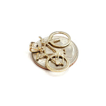 Load image into Gallery viewer, 14k yellow Gold bicycle bike Pendant charm sport biker gift fine jewelry 1.6g
