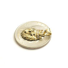 Load image into Gallery viewer, Real 14k yellow Gold tiny lion head face crown Leo zodiac Pendant charm 1.4g
