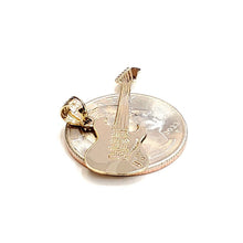 Load image into Gallery viewer, New 14k yellow Gold solid Guitar Pendant gift music instrument fine jewelry 1.7g
