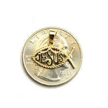Load image into Gallery viewer, 14k yellow gold Ichthus Fish Jesus pendant charm religious fine jewelry 1g
