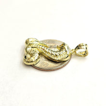 Load image into Gallery viewer, 10k yellow gold cobra snake reptile Pendant charm Unisex gift fine jewelry 2.9g

