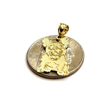 Load image into Gallery viewer, Solid 10k yellow Gold French bulldog Pendant charm diamond cut fine jewelry 1.3g
