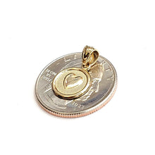 Load image into Gallery viewer, 14k yellow Gold tiny round seven wishes Love Pendant charm fine jewelry 1.2g
