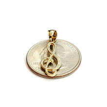 Load image into Gallery viewer, New 14k solid yellow Gold music sign note Pendant gift fine jewelry 1.1g
