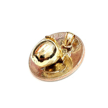 Load image into Gallery viewer, 14k yellow gold 3D Apple fruit Manzana leaf pendant charm fine jewelry 4.1g
