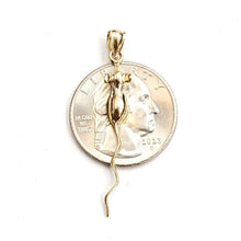 Load image into Gallery viewer, 14k yellow Gold long tail mouse rat Pendant animal charm gift fine jewelry 1.5g
