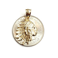Load image into Gallery viewer, New 14k solid yellow Gold Chief face head Pendant fine jewelry 2.6g
