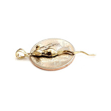 Load image into Gallery viewer, 14k yellow Gold long tail mouse rat Pendant animal charm gift fine jewelry 1.5g
