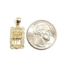 Load image into Gallery viewer, New 14k yellow gold Western wall kotel Hay chay Jewish pendant fine jewelry 1.6g
