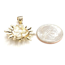 Load image into Gallery viewer, 14k yellow gold solid sun sol pendant charm astrology gift fine jewelry 3.7g
