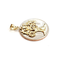 Load image into Gallery viewer, New 14k yellow gold Oak tree lucky pendant charm gift unisex fine jewelry 1.8g
