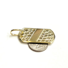 Load image into Gallery viewer, 10k yellow Gold solid men's nugget dog tag Pendant charm fine gift jewelry 8.4g
