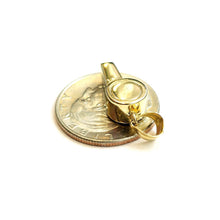 Load image into Gallery viewer, 14k yellow Gold 3D Whistle Coach Athletics  Pendant sport game fine jewelry 3.8g
