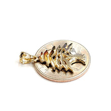 Load image into Gallery viewer, 14k yellow gold lebanon cedar tree lucky pendant charm gift fine jewelry 2.5g
