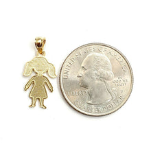 Load image into Gallery viewer, New 14k two tone gold baby girl kid Pendant charm gift fine jewelry for her 0.9g
