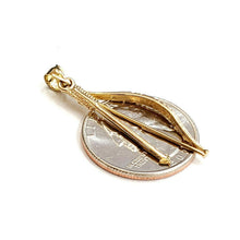 Load image into Gallery viewer, 14k yellow Gold 3D Bow and Arrow Hunting Pendant Charm Movable fine Jewelry 2.2g
