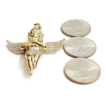 Load image into Gallery viewer, 14k yellow Gold 3D full body angel Pendant fine jewelry 15.5g
