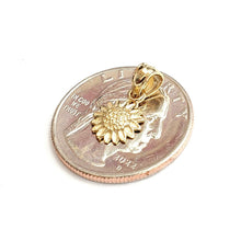Load image into Gallery viewer, New 14k yellow Gold solid tiny sunflower girasol Pendant charm fine jewelry 0.7g
