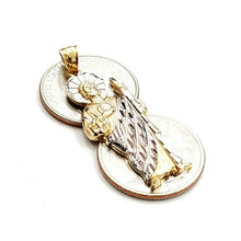 Load image into Gallery viewer, 14k two tone gold saint Jude juda pendant charm fine religious gift jewelry 3.5g
