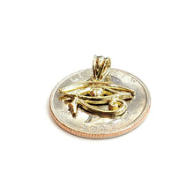 Load image into Gallery viewer, 10k yellow Gold Egyptian eye of Horus protection Pendant fine jewelry 1g
