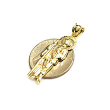 Load image into Gallery viewer, 10k yellow gold saint Jude juda pendant charm fine religious gift jewelry 2g
