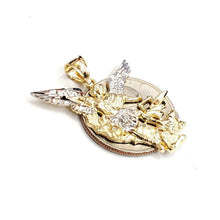 Load image into Gallery viewer, 14k two tone gold saint Michael pendant charm fine religious gift jewelry 3g
