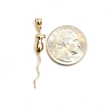 Load image into Gallery viewer, 14k yellow Gold long tail mouse rat Pendant animal charm gift fine jewelry 1.5g
