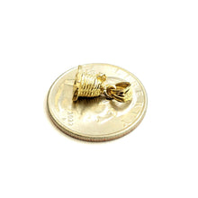 Load image into Gallery viewer, New 14k yellow gold Solid Tiny 3D Bell pendant charm Gift fine jewelry 1.9g
