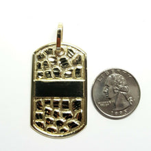 Load image into Gallery viewer, 10k yellow Gold solid men's nugget dog tag Pendant charm fine gift jewelry 8.4g

