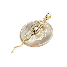 Load image into Gallery viewer, 14k yellow Gold long tail mouse rat Pendant animal charm gift fine jewelry 1.5g
