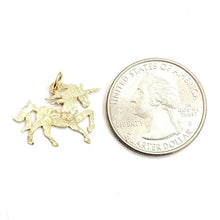 Load image into Gallery viewer, New 14k yellow gold unicorn full body pendant charm shiny gift fine jewelry 1g
