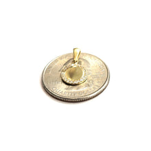 Load image into Gallery viewer, 14k yellow Gold Tiny shiny Round pendant charm Cubic Zirconia Gift jewelry 0.7g
