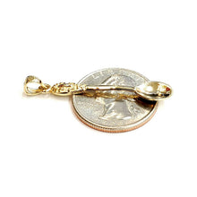 Load image into Gallery viewer, New 14k yellow Gold solid 3D spoon Pendant charm gift fine jewelry 1.8g
