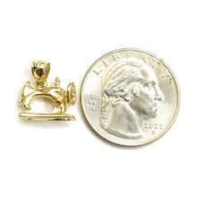 Load image into Gallery viewer, New 14k yellow Gold solid 3D Sewing Machine Pendant Taylor Tool fine jewelry 2g
