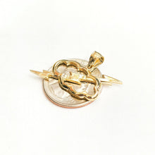 Load image into Gallery viewer, New 14k yellow gold cloud lightning bolt thunder pendant charm fine jewelry 3.1g
