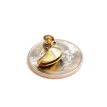 Load image into Gallery viewer, 14k yellow gold Fortune cookie pendant lucky charm gift for her fine jewelry 2g
