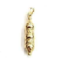 Load image into Gallery viewer, 14k yellow gold 3D mezuzah star of David kabbalah Jewish torah pendant 3.1g
