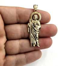 Load image into Gallery viewer, 10k yellow gold saint Jude San juda pendant charm fine religious jewelry 3.7g
