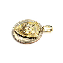 Load image into Gallery viewer, 14k yellow solid Gold Bear head face Animal Pendant charm fine gift jewelry 3.7g
