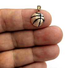 Load image into Gallery viewer, 14k gold Tiny basketball pendant charm Fine Jewelry Sport Gift unisex 0.46" 1g
