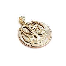 Load image into Gallery viewer, New 14k yellow Gold libra zodiac sign scale Pendant charm gift fine jewelry 1.7g

