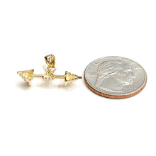 Load image into Gallery viewer, New 14k Yellow Gold Dumbbell weight lifter Pendant charm gift fine jewelry 1.9g
