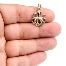 Load image into Gallery viewer, New 14k yellow Gold solid octopus Pendant charm gift fine jewelry unisex 2.1g
