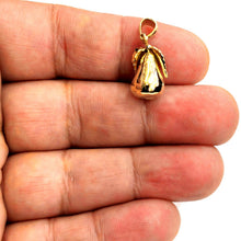 Load image into Gallery viewer, New 14k yellow gold 3D Pear fruit Pera With leaf pendant charm fine jewelry 4.2g
