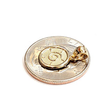Load image into Gallery viewer, New 14k yellow Gold tiny round seven wishes Happiness Pendant charm jewelry 1.2g
