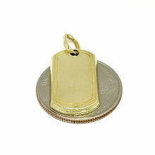 Load image into Gallery viewer, New 10k yellow Gold solid dog tag Pendant charm shiny fine gift jewelry 2.3g
