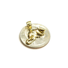 Load image into Gallery viewer, New 14k yellow Gold mouse Pendant animal charm Children gift fine jewelry 1.6g
