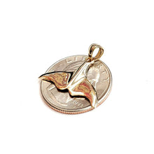 Load image into Gallery viewer, New 14k yellow Gold whale tail ocean Pendant charm fine jewelry gift unisex 1.5g
