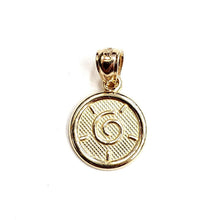 Load image into Gallery viewer, New 14k yellow Gold tiny round seven wishes Happiness Pendant charm jewelry 1.2g
