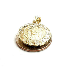 Load image into Gallery viewer, New 10k yellow gold hollow two sided Jesus &amp; virgin Guadalupe pendant 0.88" 3.4g
